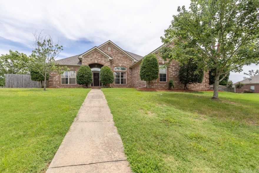 Gorgeous brick 4BD/3BA home plus office & formal dining! Situated on beautiful corner cul-de-sac lot has great street appeal! Grtrm has brick FP, pretty form din room! High ceilings, cr. moldings galore, hrdwd flooring. Chef's kitchen w/stainless appliances, granite tops, pantry & sit-down bar. Awesome master suite w/tray ceiling, 2 walk-in closets, whirlpool tub, walk-in shower. Split BDrm plan includes guest room apart. 2 Bedrooms w/Jack & Jill BA between. Extra landscaping, gutters, covered patio. Immaculate!