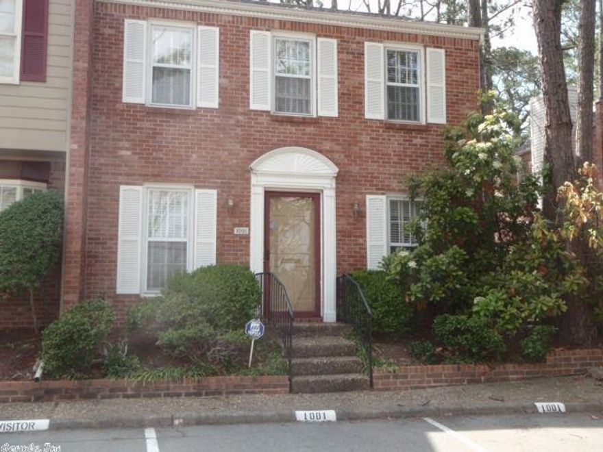 Located at 2805 Foxcroft #1001 is a GREAT 2 BR 2.5 BA Condo for rent in Little Rock with approx 1364 sq. ft.  The kitchen is furnished with fridge, electric range, dishwasher and disposal.  There is a separate dining area  Washer and dryer are conveniently located separate area.  Includes fireplace, mini blinds, ceiling fans &built-in bookshelves in bedroom, club house and pool, water and trash included in rent  Convenient to area shopping, restaurants, Highway 10 & I-430.  No Animals Allowed