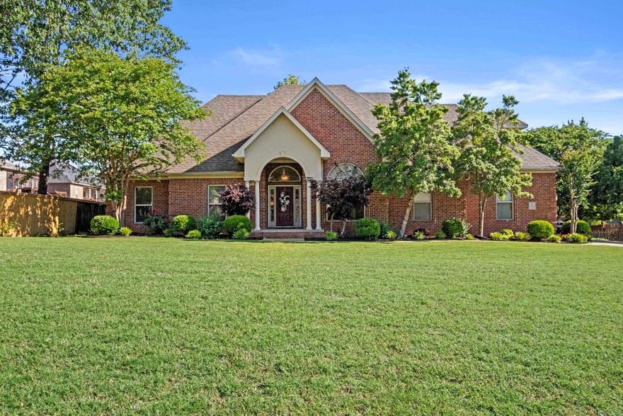 Well-maintained 2,598 SF home in Cabot's desirable Shiloh Subdivision, Cabot School District! Large cul-de-sac lot with an 18 X 38 in-ground saltwater pool, pool house w/ half bath & storage. Pool pump, filter, salt system & Dolphin vacuum all recently replaced. Roof replaced 2023 w/ impact-resistant shingles. New 80-gal water heater (2024). Downstairs HVAC replaced in 2022. Split floor plan: 4 BR/2 BA down + 562 SF upstairs bonus/5th BR w/ full bath. Wood floors in living areas, tile in wet zones. Kitchen has granite tile counters, roll-out shelves, under cabinet lighting, KitchenAid dishwasher (2022) & microwave (2023). Spacious primary suite w/ tray ceiling, his & hers vanities, jetted tub & recently updated walk-in shower. Central vac system for added convenience. Huge garage w/ workspace, 20' x 8' extra-wide door—fits large vehicles! 1.5-yr-old wood privacy fence. Most of home painted 4 yrs ago. Great layout & updates throughout—check out the 3D virtual tour!