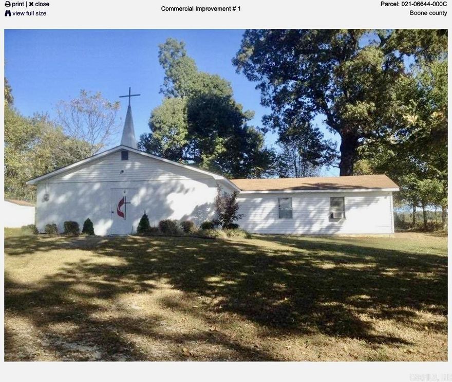 Peaceful property on the SW side of Harrison.  Cinder-block construction with new roof in July 2025. Seller does not determine the use of the building, check with the local planning and zoning commission. Being sold as-is.  All showings must be accompanied by a Realtor. NO Disclosures provided by seller. Existing personal property will remain but will not be considered part of the sale.  Any items left in the building will be considered as-is and abandoned and will have zero value.  Seller makes no guarantees, warranties, or representations of any kind regarding the existence, condition, or usability of said personal property which will remain in building at closing. Title transferred by Special Warranty Deed/Trustee Deed.