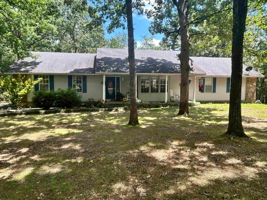 Wonderful home on 2.5-acre corner lot. 4 bedrooms and 2.5 baths. Large kitchen, open concept, composite decking, oversize 2 car garage, lots of room to move around inside and out. An adjoining 7.5 acres of prime resort property also available. Buy all or part to be negotiated with seller. You could subdivide and sell as lake view building sites. Easy access to shopping, restaurants, medical facilities and Walmart. Garage is finished and insulated, could be made into a large family room. House is shaded with mature trees. Choctaw is a great resort area. Don't let this one get away. Lake view in winter or full time with some trees cut down. Extra kitchen downstairs. Possible second apartment. ATV and hiking trails. Choctaw Park. Marina is within walking distance, have your boat on beautiful Greers ferry lake in minutes. Roof 8 years old. New heating and air about 3 years ago. Extra insulation in attic, keeping utility bills low.