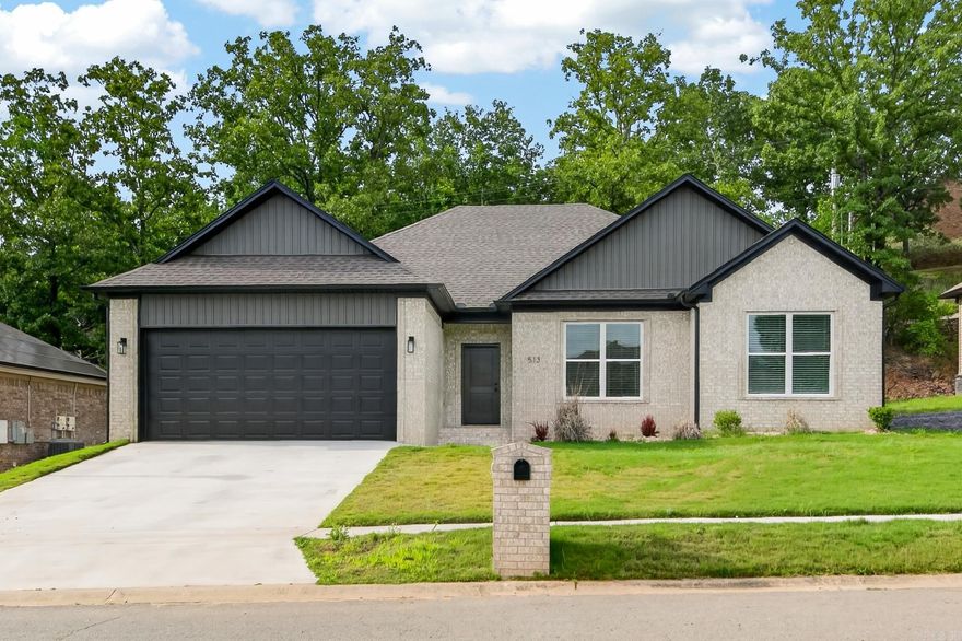 Awesome 4BR home built in 2025 in the heart of Cabot! Featuring open floor plan, primary bedroom is split from the rest with double vanity and big tile shower. Stained concrete floors throughout, quartz countertop in kitchen, walk in pantry, low E windows, 2x6 exterior wall construction with R-19 insulation, and all electric brick home. Better than new, includes refrigerator and blinds. Take a look today!