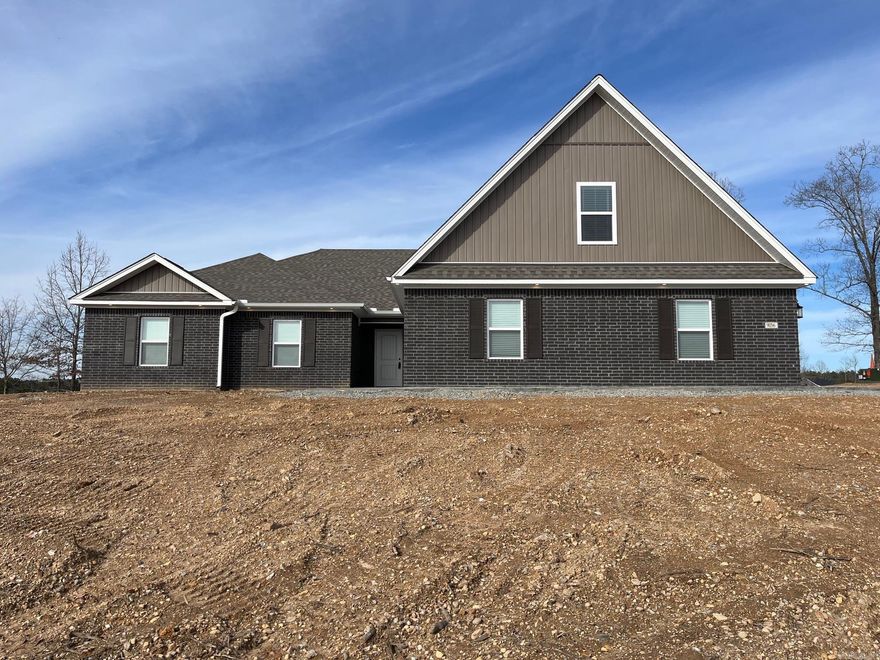 Brand New Home on a gorgeous acre lot! You'll love the open floor plan! **NO CARPET DOWNSTAIRS** Kitchen features custom cabinetry, full pantry, slab granite, and high quality stainless appliances. Great room has tray ceiling, wood burning fireplace and LVT flooring. **Wood blinds throughout**. The primary bedroom has a tray ceiling, jetted tub, separate shower and two closets with built ins (one is enormous). Very large covered back porch! 4th bdrm is upstairs and could also make a great game room! Laundry is large and has a sink. The garage is extra deep and has room on one side for a work space or generous storage space.  Come check out this great home! Completely finished and ready for a new family.