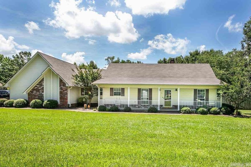 Welcome home to this charming 3-bedroom, 2-bathroom retreat situated on a spacious corner lot!  Inside, you'll find a large living room with a cozy fireplace, perfect for gathering with family and friends.  The kitchen features a breakfast bar, pantry, and plenty of storage, while a small office area near the laundry room adds extra functionality for today's lifestyle. The primary suite offers a spacious walk-in closet and a private bath with double sinks for convenience. Step outside to enjoy your own backyard oasis with a deck and pergola overlooking an inground swimming pool-ideal for summer entertaining!  Additional highlights include a large covered front porch, side entry two-car garage with extra storage space, and a layout designed for both comfort and practicality.  Don't miss this perfect combination of indoor comfort and outdoor fun!  New HVAC in 2020/New roof in late 2020/New dishwasher in 2023/New garbage disposal in 2024/New pool pump in January of 2025.