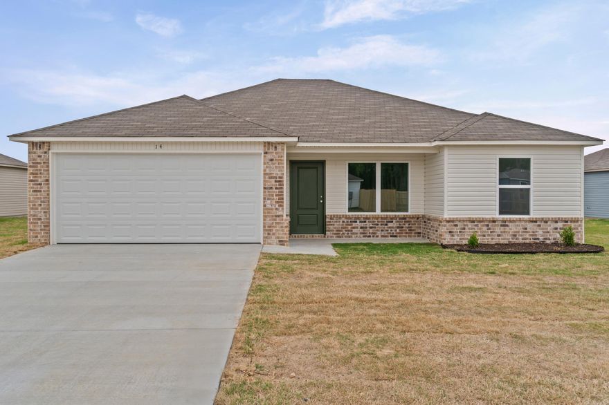 Discover the captivating Franklin plan, renowned for its charming covered front porch and meticulously landscaped front yard that enhance its curb appeal. This home boasts an open floor plan with 3 bedrooms and 2 bathrooms, providing a spacious and inviting living environment. The expansive family room serves as a central gathering space, perfect for relaxation and entertaining guests. The kitchen is a highlight, featuring a beautiful design and equipped with energy-efficient appliances, ample counter space, and a spacious pantry—ideal for preparing and enjoying delicious family meals and snacks. Explore more about the Franklin plan today and envision how it could elevate your living experience!    **SEE SHOWING REMARKS & AGENT REMARKS FOR IMPORTANT INFORMATION**