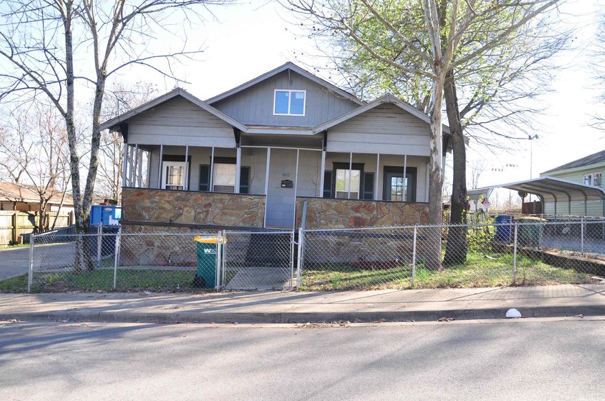 Charming bungalow with a craftsman style front porch with rock accent. This house has 3BR/2BA and a nice size flex room upstairs. Home has been freshly painted throughout. Light fixtures updated. Great deck out back. A garage and parking pad. HVAC-2021. No property disclosure. Mi Casa Es Tu Casa! AGENTS SEE CONFIDENTIAL REMARKS!