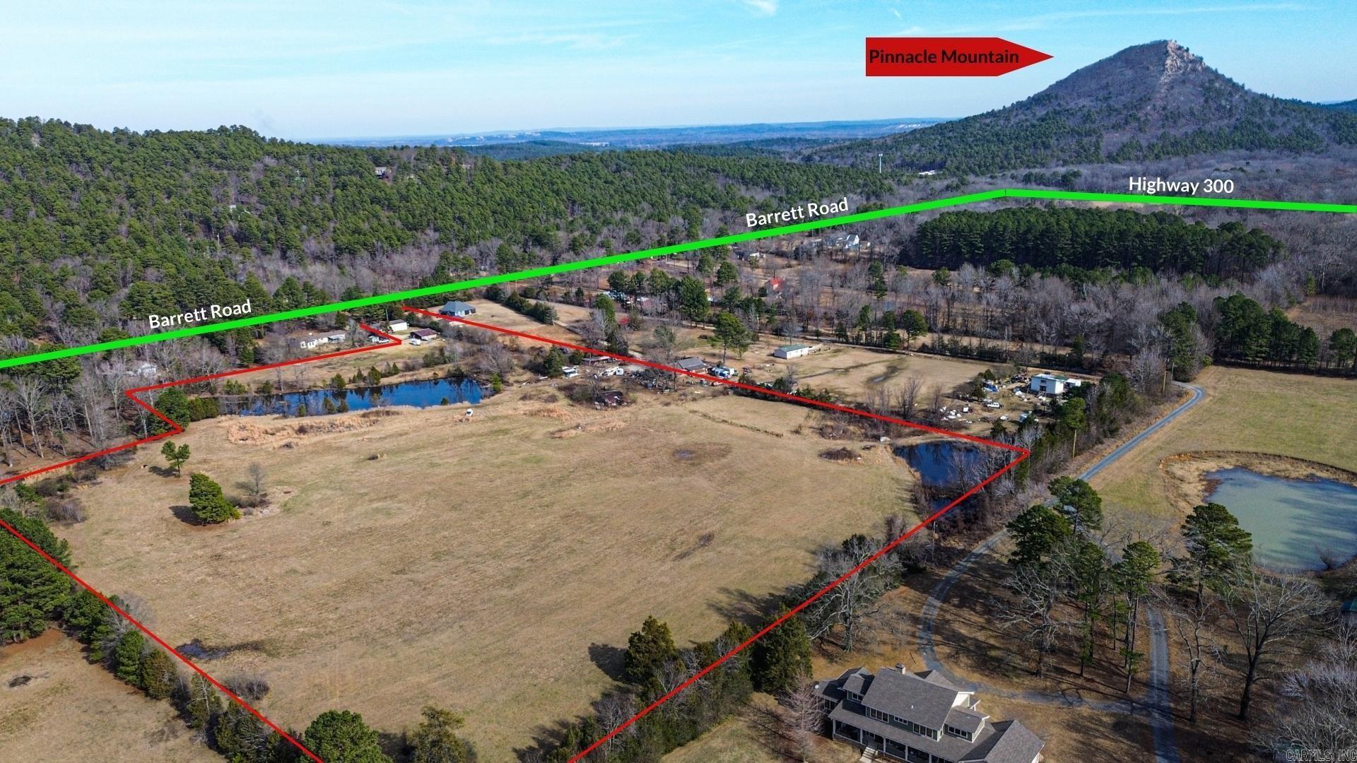 19 acre tract just minutes from Highway 10!! Beautiful property directly off Hwy 300. 19acres of flat usable land, less than 5 minutes from Cantrell Rd & Pinnacle Mountain. Public water & electricity onsite. Great building site with room to spread out. Tucked away and hidden from the main road. There’s room for several homesites, barns, cattle, horses, etc! Have the best of both worlds living in the country but close to the city!