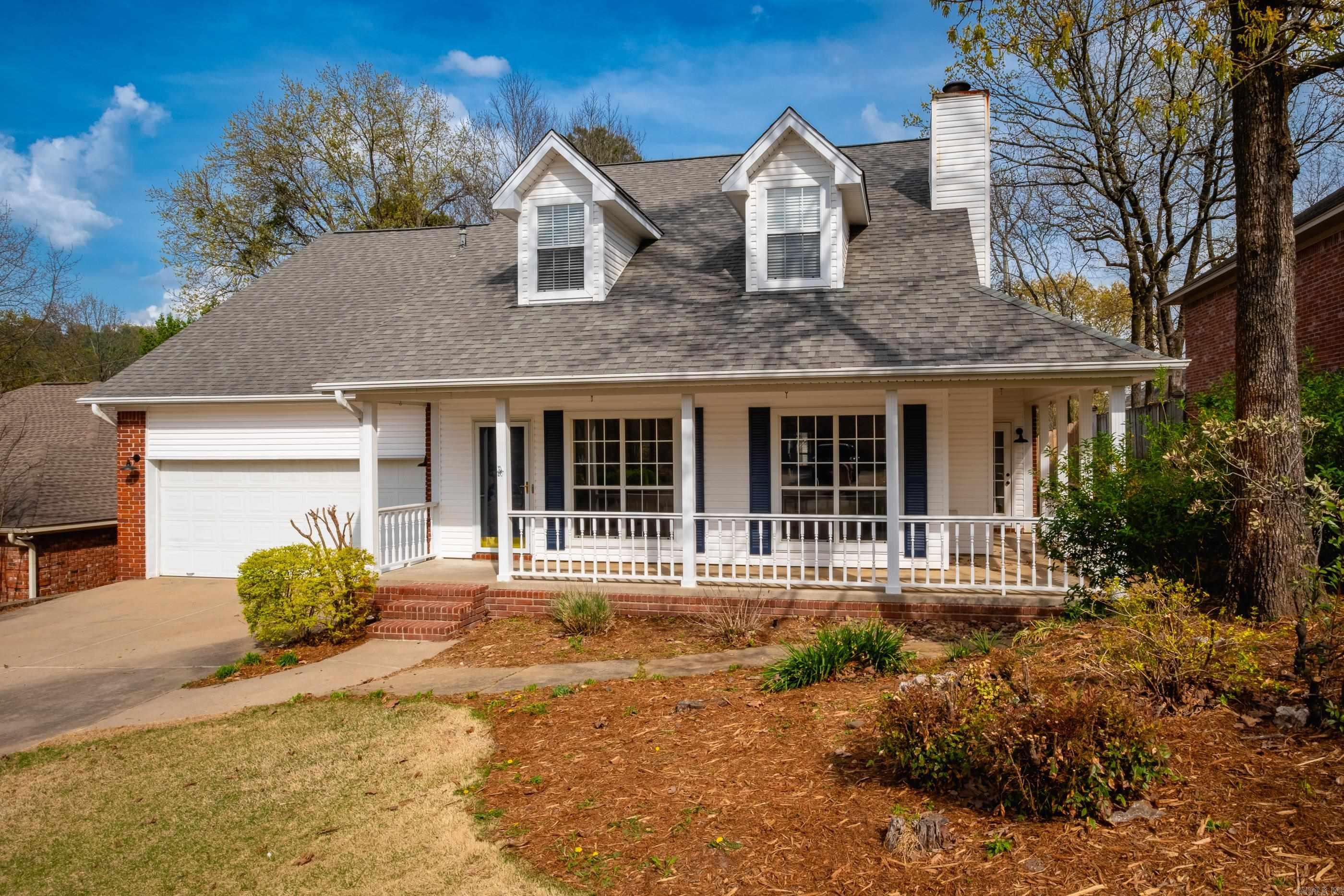 This beautiful five-bedroom, three-bath home is conveniently located on a cul-de-sac in the Westbury Neighborhood off Cantrell and is move-in ready. The primary bedroom, guest bedroom, and office are situated on the first floor, while the second floor features three spacious bedrooms, a full bath, and a walk-in attic. The large wraparound covered porch and deck provide excellent outdoor entertainment spaces. The yard boasts stunning year-round blooming landscaping, complete with flagstone pathways. Agents, pls see remarks. The kitchen is also impressive, featuring a 5-burner gas stove and a central island. Some highlights of this home include an abundance of natural light, a semi-open floor plan, and a prime location just minutes away from Kroger, schools, numerous restaurants, and I-430.
