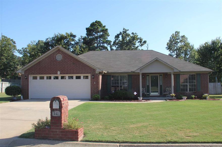 Immaculate all brick home in Maumelle. Split floor plan. Crown Molding. Family room features a cozy gas fireplace, tray ceiling and wonderful cork flooring.  Master bedroom features tray ceiling with a master bath with a jetted tub and walk in closet. Eat in kitchen with chair railing that opens up to a deck. Extra cement pad, completely fenced in and level. Beautiful landscaping front and back. Perfectly maintained and move in ready.  Wonderful walking trail just outside fence. Show today!