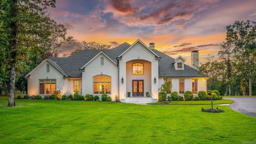 This is convenient country luxury, a bike ride from Pinnacle - with 6 beds & 4 baths on a flat 5 acres inside the prestigious Somersett Estates.   Through the gate at the end of this quiet cul-de-sac, your illuminated tree-lined circling driveway, that’s big enough for a pickleball court, welcomes you home with the brand new roof, freshly painted exterior, & all new smart irrigation.  Inside: remodeled (now open) plan w/ all new lighting. Two livings each with gas log fire. Vaulted dining.  Kitchen: waterfall quartz Breakfast island by hearth room & window wrapped breakfast area.   Covered courtyard: waterfall hot tub & heated pool, premium playground +sports field.  Main level primary suite w/ gas log fire. +Convenient Office / nursery suite.  2 stairways to Bonus balcony + 4 Beds & 2 Baths.  ~2k heated & cooled workshop w/ covered patio, 2 garage bays, +storm shelter.