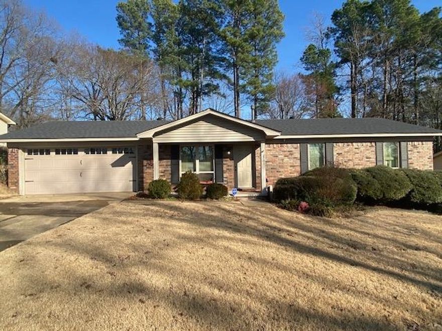 A perfect first home.  Open floor plan. One level, all brick, 2 car garage with nice storage room/workshop.  Roof, two years new!  Laminate wood flooring. Large Primary bedroom with a walk in closet.  Lots of storage.  Primary bath has a walk in shower.  Two full baths. Extra large fenced back yard, laundry room, wonderful neighborhood.  Convenient to everything.  Easy to show. Estate sale coming the first week in March.