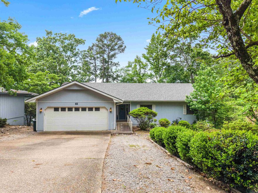 3 BED 3 BATH LAKE FRONT HOME WITH A SWIM DOCK! FISH OR SWIM RIGHT OFF YOUR OWN DOCK, OR BRING YOUR BOAT AND ENJOY THE CRUISING DOWN THE WATER! NEW ROOF 2026!  This Two-Story home with an open floorplan and a 2-car garage is centrally located in beautiful Hot Springs Village and just a couple a miles away from multiple golf courses and a state-of-the-art fitness center with an Olympic size pool, indoor track, full weightroom, bike, treadmills, fitness classes and more! It is also just minutes from indoor pickleball courts, excellent dining, nature trails, a beach, and dog park! Cozy up to the fireplace while enjoying fantastic views of the lake or entertain family and friends in the spacious sunroom or on the downstairs patio! This home is set up for convenient generational living with main living areas upstairs and down. It would make the perfect multi-level AIRBNB!  The large kitchen has loads of storage, and the spacious primary suite is the perfect place for relaxing! With some updating, this home could be your lake retreat! Call to see it today! MOTIVATED SELLER! Agent Remarks