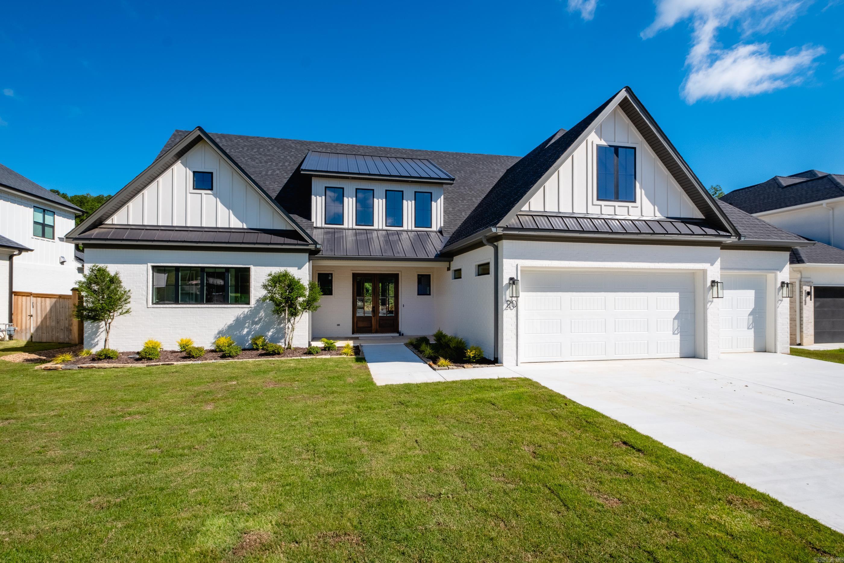 Welcome to this stunning new construction home tucked away in a quiet cul-de-sac, perfectly positioned with green space behind—offering privacy and a view you’ll love year-round. This thoughtfully designed home features a spacious main-level layout, including an incredible primary suite complete with 2 walk-in closets—perfect for keeping organized without compromise. The heart of the home is an open-concept kitchen, dining, and living area that blends beauty and function. With abundant storage, a walk-in Butler’s pantry, secondary spot for a refrigerator, and ice machine, the kitchen is ideal for both everyday living and entertaining. Also on the main level is a guest suite and laundry room. Upstairs, you’ll find a large, versatile flex space that can adapt to your lifestyle—great as a media room, play area, or home office. Three well-appointed bedrooms surround this space; one enjoys a private en suite bath, while the other two share a practical Jack and Jill bathroom. Don’t miss the walk-out attic space, perfect for storage or future expansion, and a dedicated craft closet! Step outside to enjoy a generous, level backyard featuring an expansive patio with a cozy fireplace!