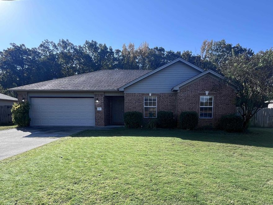 Located in the heart of Cabot, this 3 bedroom, 2 bathroom brick house offers quick access to the interstate for easy commute to Little Rock and Searcy while also staying within walking distance to parks, schools, restaurants and shops! This house has fresh paint throughout, newer laminate flooring in the common areas and plush carpet in the bedrooms. Cozy up by the bricked fireplace, relax in the master tub and enjoy a game of kickball in the large, fenced backyard. The oversized storage shed is also very handy! This house is ready to be your home!