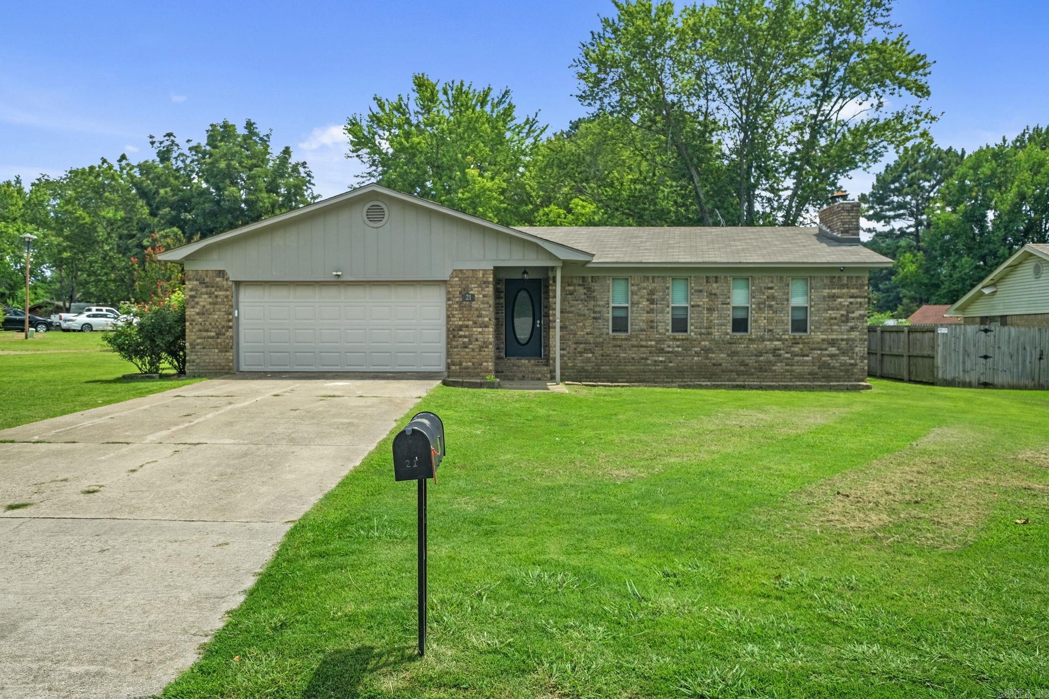 Adorable 3 Bedroom 2 Bath all brick home right in the heart of Cabot! Plus, seller is offering 5K in concessions for however buyer chooses! Open floor plan, vaulted ceiling, wood look tile, no carpet! Island with storage/breakfast bar, refrigerator stays. Woodburning stove, 6 in. walls-super insulated. New windows and Roof in 2020. New HVAC 2023. Oversized lot and storage shed all in cul-de-sac.