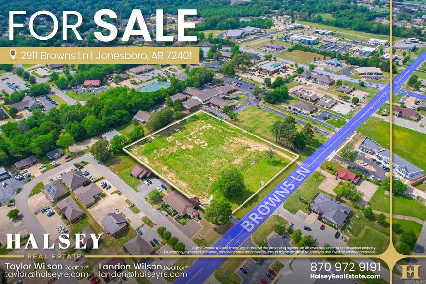 2911 Browns Ln is a ±3.37-acre commercial lot with rare R-3 zoning, offering a unique opportunity for high-density multi-family development in one of Jonesboro’s most active growth corridors. Surrounded by medical offices, retail, and professional services, the property is ideally positioned to meet the area’s increasing demand for apartments or townhomes. Its strategic location places it near major new developments such as Reedmont Condominiums, The Promenade at Reedmont, and The Ridge Athletic Club, further enhancing its investment appeal. With excellent accessibility and strong surrounding demographics, this site presents developers with a prime chance to create a successful, long-term residential project.