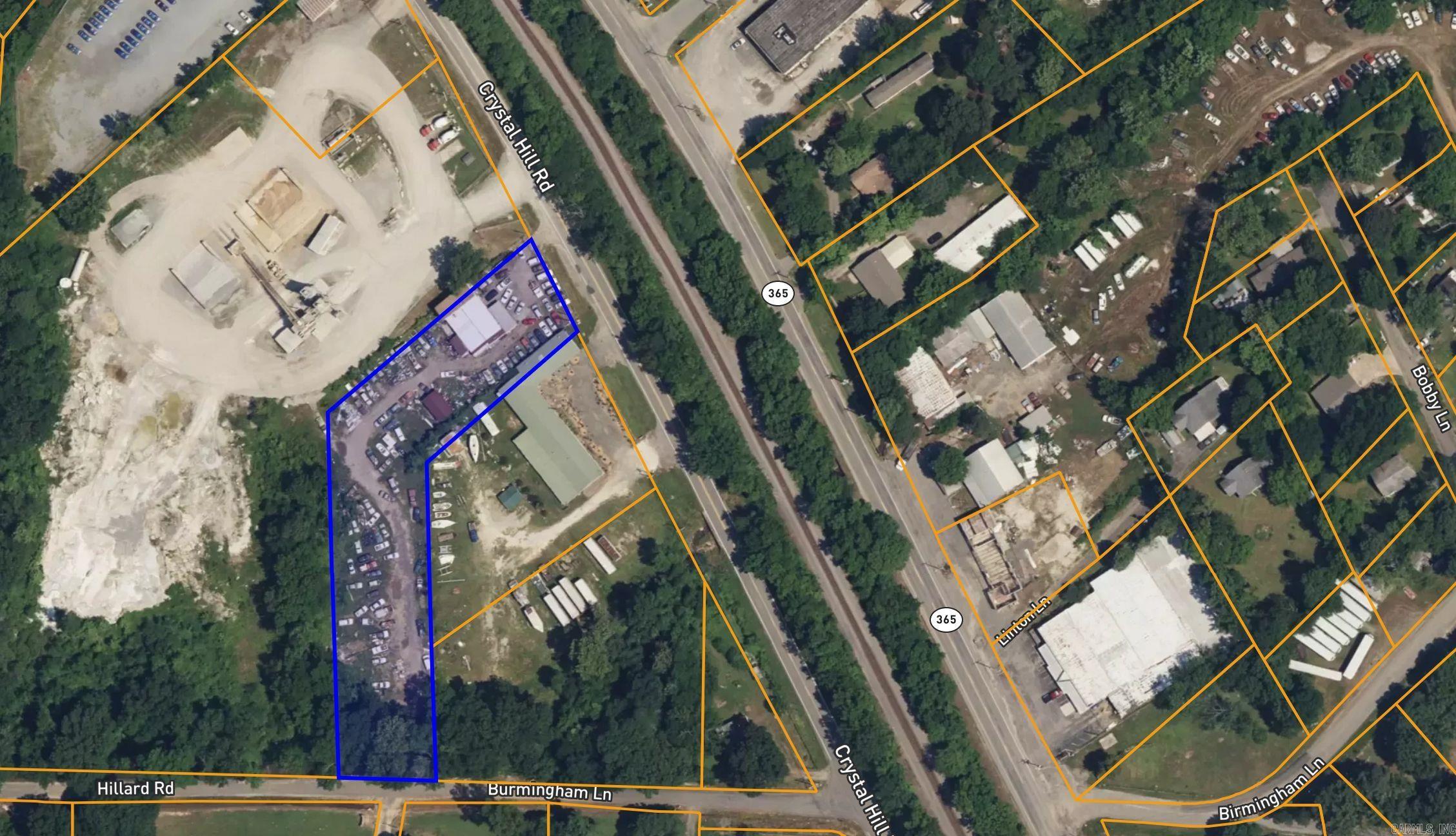 1.34-acre lot on Crystal Hill Road, with a 2,440 Sq/Ft warehouse, 360 Sq/Ft office, and 600 Sq/Ft 2nd-floor apartment. The current business at this location is Best Auto Sales. The equipment and vehicle inventory are available for purchase separately from the lot and building.