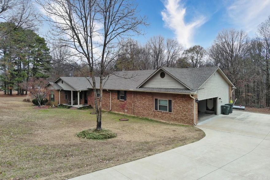 Well-maintained 4BR/2BA, 2,226 sq ft home along Hwy 163 on Crowley’s Ridge in Wynne, outside city limits in the county, only 15 minutes to the city of Wynne. Absolutely turn-key and move-in ready, with a cozy fireplace, oversized 24x24 two-car garage, fresh paint, crown molding, and new baseboards, plus three wood decks, including a 35-ft covered deck overlooking the woods and one leading to a 25-ft above-ground pool with privacy fence. The fourth bedroom can also be used as an office or hobby room. Major updates: granite countertops (2021), HVAC, windows & doors (2019), 90-ft concrete driveway (2022), roof & gutters (2023), and water heater (2025). The 30x40 insulated shop with heat and water has a brand-new 25-ft polyurethane-sealed workbench — perfect for hobbies, storage, or workspace. Peaceful and private setting with frequent deer sightings and convenient highway access. Properties like this don’t come on the market often!