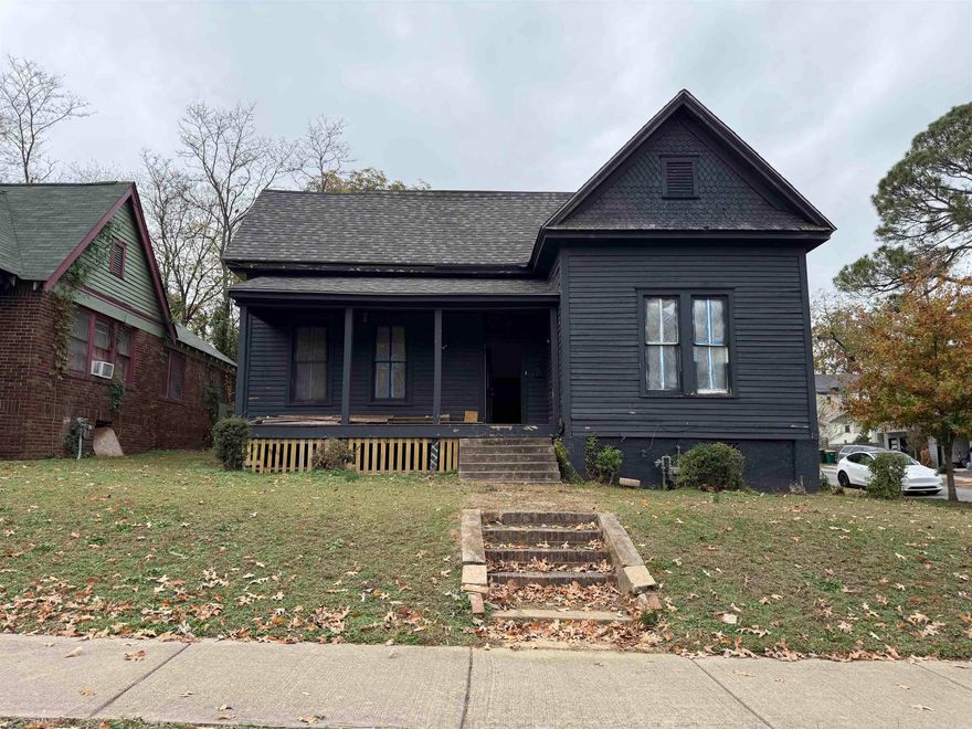 Investor alert! Incredible opportunity to put the finishing touches on a historic home. Updates include a new roof, porch off the primary bedroom, hardwood floors, interior doors, baseboards, paint, and bathtub. Foundation work is complete, most electrical and plumbing repairs are done, and the floorplan has been renovated to showcase a grand foyer. The full bath features a new tiled surround, and the 3/4 bath shower has been tiled and plumbed. New vanities, faucets, toilets, and tile floors in bathrooms and pantry complete the updates. The kitchen is wired for halo lighting. This is the flip opportunity you’ve been waiting for! Sold AS-IS/WHERE-IS, no seller property disclosure, and buyers should verify and calculate lot size using their own measurements.