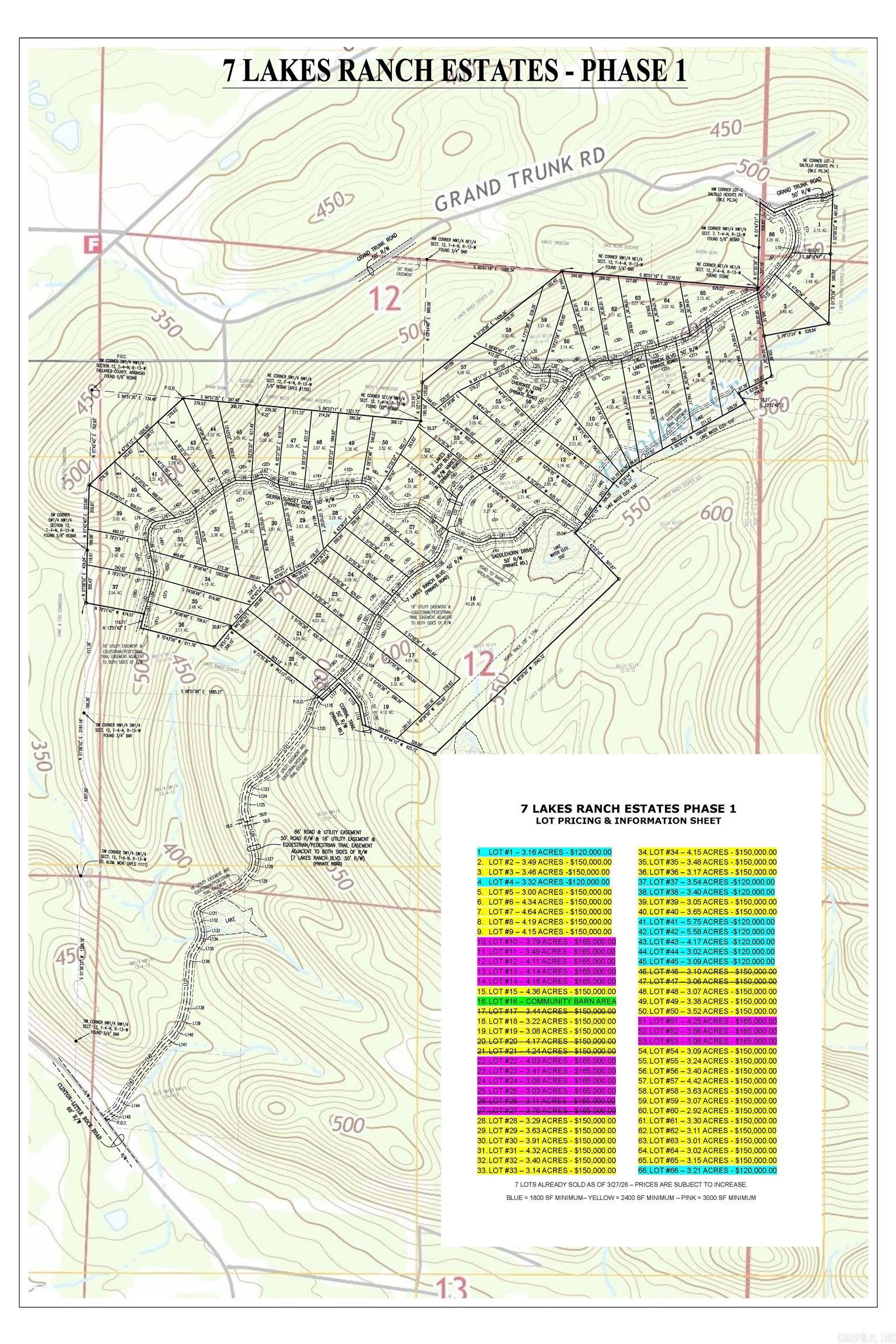 7 LAKES RANCH ESTATES PHASE 1 - Land