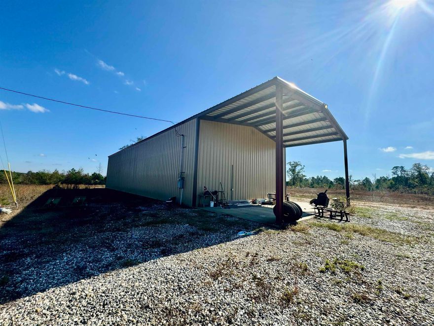 2016 Sq' 4 bed 2 bath Mobile Home on 120 acres.  The boundary's are clearly marked with fencing. All of the fence posts are in place and about 80-85% of the fencing is complete. The property also includes a 40x100 commercial grade shop with 10' covered front porch. Also includes a small guest house.