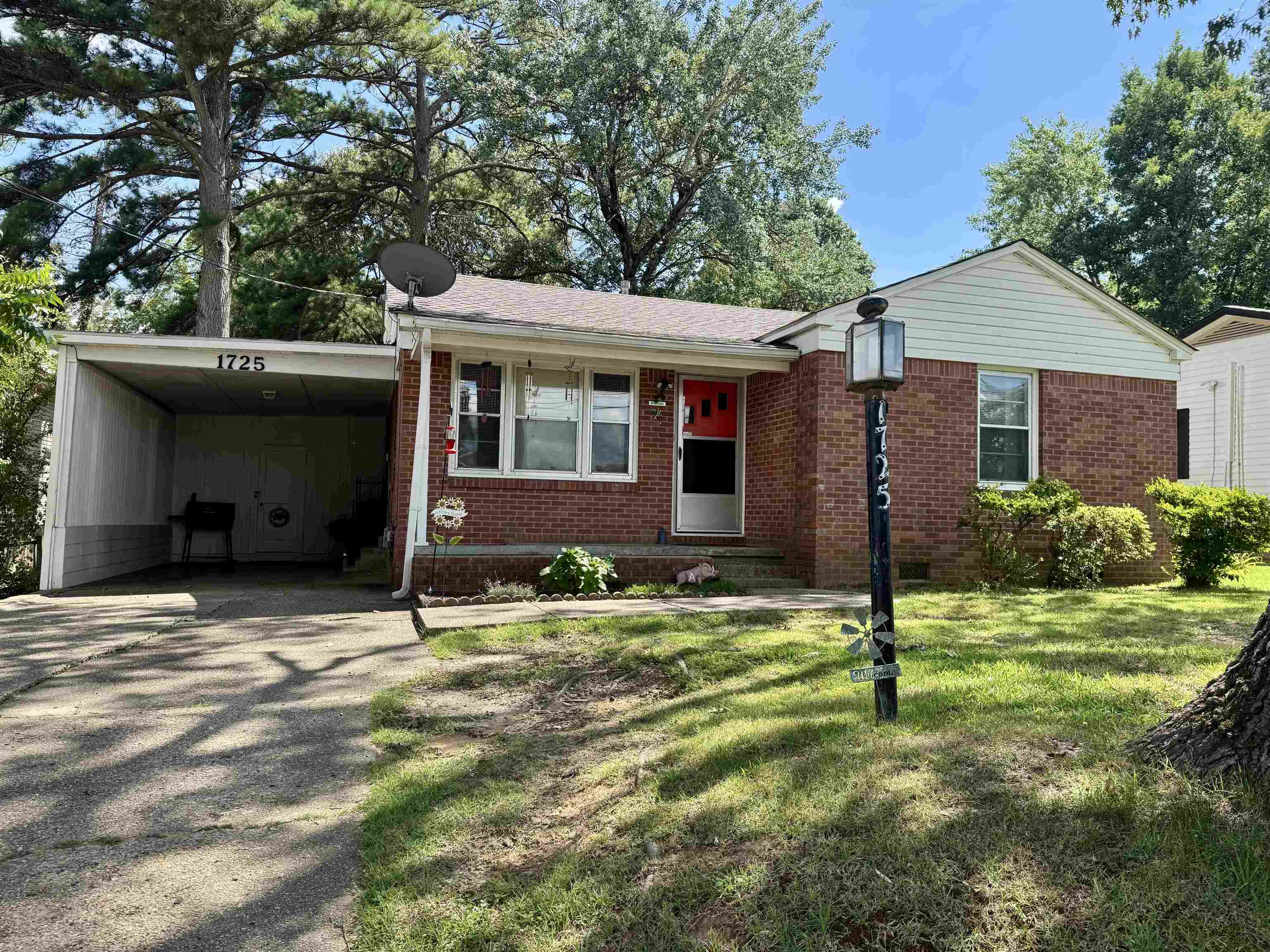This adorable brick beauty sits in the West End of Jonesboro with over 1300 square feet. It currently has 2 bedrooms and 1 bath. The back room of the house has 2 large closets and could be easily converted to a 3rd bedroom. This home has lovely shade trees in the front and backyard which will help you beat the summer heat. You will enjoy grilling out off the back deck in the fenced backyard. There is also a storage room off the carport. Roof was replaced in 2022 and water heater in 2023. New insulation was installed in the attic as well as a vapor barrier put under the house around that time too.