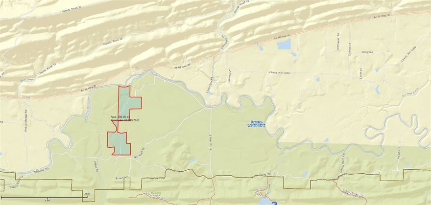 169 +/- acres located west of Perryville in the Deberrie, AR 72126 area of Perry County.  This is a mixed use recreational, farmland, ranchland, development property.  Currently producing excellent hay but could easily be converted to a cattle ranch.  This property borders the Fourche LaFave River on the north and has road frontage along Mill Race Road.  Excellent hunting for whitetail deer, turkey, small game such as rabbit and squirrel.  Plenty of space to have ATV trails, hiking trails, and horses.