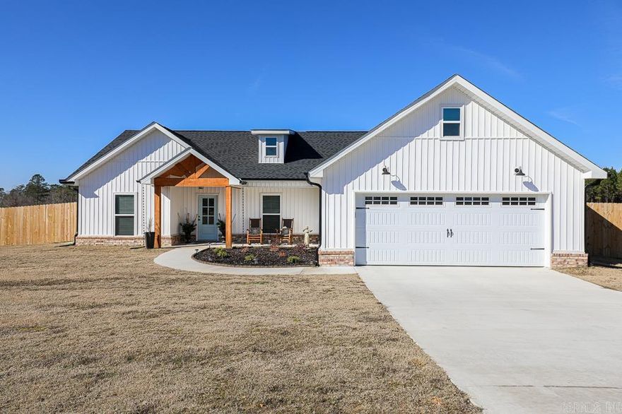 THIS LIKE NEW HOME WAS BUILT IN 2023 AND SITS ON 1.24 ACRES, A FULLY FENCED BACK YARD HAS BEEN ADDED, NEW GUTTERS, EXTRA SOD IN BOTH FRONT AND BACK YARDS, AN INSULATED 24X24 SHOP WITH ELECTRICITY TO HOLD ALL YOUR TOYS AND YARD EQUIPMENT AND A COVERED BACK PATIO. INSIDE YOU WILL FIND BUILT-INS, A LARGE PANTRY OFF OF THE KITCHEN, GRANITE COUNTER TOPS AND KITCHEN CABINETS GALORE THAT GIVES YOU PLENTY OF STORAGE, THE APPLIANCES WERE ALL UPDATED TO KITCHENAID. THE PRIMARY BEDROOM HAS A LARGE WALK IN CLOSET AND THE PRIMARY BATH HAS DOUBLE VANITIES.THE ATTIC HAS FLOORED STORAGE.