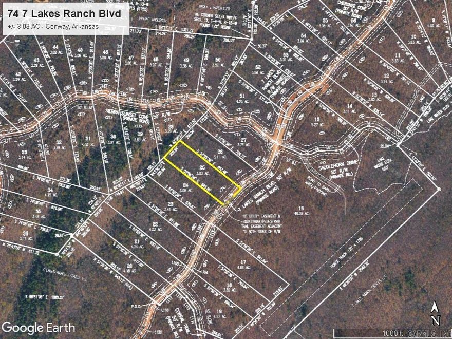 Seven Lakes Ranch Estates is an exclusive gated acreage community near Conway where wide-open space, privacy, and breathtaking views of Lake Conway and Pinnacle Mountain blend together. Here, you’ll find the perfect combination of serene lakes, local wildlife, and convenient onsite water and electrical utilities situated in a beautiful natural setting. Lot 25 is within minutes of I-40 in Mayflower, Conway, West Little Rock and Cabot. This lot features +/- 3.03 acres with a minimum home size of 3,000 SF. Owner financing of the lot may be available.
