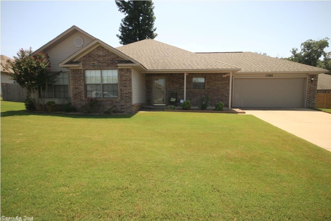 Zero Downpayment-Qualifies for RD! Bryant School District! Great home with an open floor plan, Master bedroom separate from other bedrooms, double sinks in master with jacuzzi and separate shower. New counter-top in master bath. Newer laminant wood flooring in den and hallway. Carpet replaced in master bedroom. Added ceiling fan to front porch and covered patio. Fenced back yard and 2 car garage. One of the largest lots in the subdivision! Cute and in tip top shape! Come check it out!