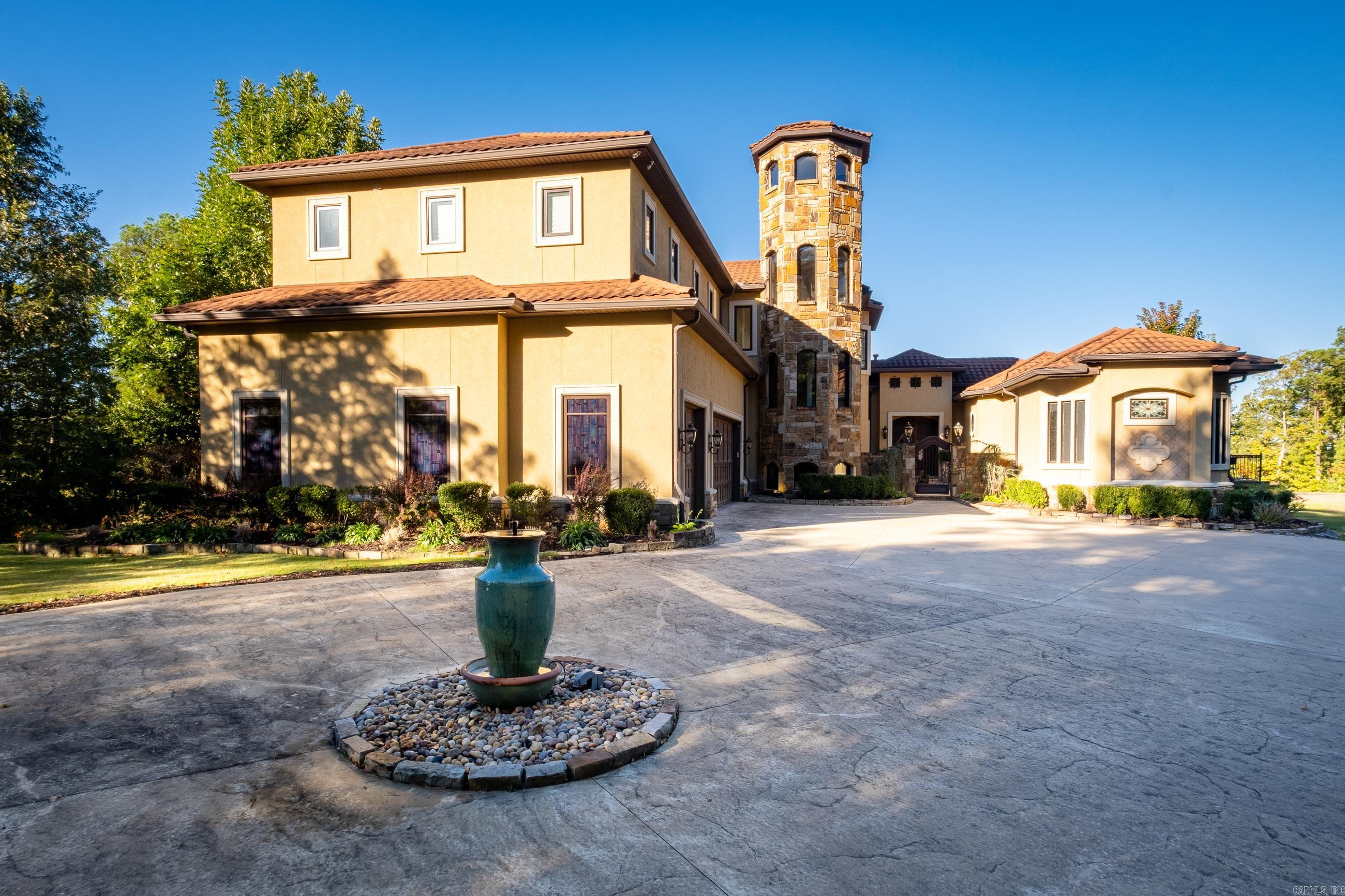 Luxury entertainers showcase on private 5 acre setting - gated neighborhood with vista views. Completely renovated 2019 estate with beach entry gunite pool & water slide/waterfall, outdoor fireplace, pool bath, 9" hickory floors, wine cellar, media room, heat glo fireplace in hearth. Chef's kitchen - 2 marble islands, Thermador appl., built in Bosch coffee/expresso machine, ice maker. Master bath - heated marble floors, soaker tub, luxury spa shoe. Versatile 6th bedroom, bunk room (sleeps 4). Impeccable custom retreat - private, serene estate. See docs online.