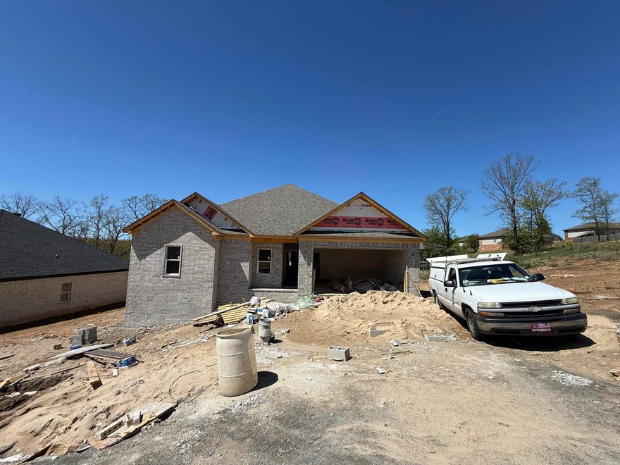 Welcome to this 2026 New Construction home that will be ready for you soon! The home is a 4-Bed, 2 Bath w/Split Floorplan w/an Open Concept. The master bed, bath and closet is amazing! The home is an ideal location only 2-3 min from I57/67/167 and the new Pre K complex for Cabot Schools. Once the new road connects this property will also be a short trip to Gametime at the Grounds too! Presently, the property is a short 8-10 min drive to Greystones Golf Course as well! Completion in approx 60-days.  Stay tuned for updates to this Listing!