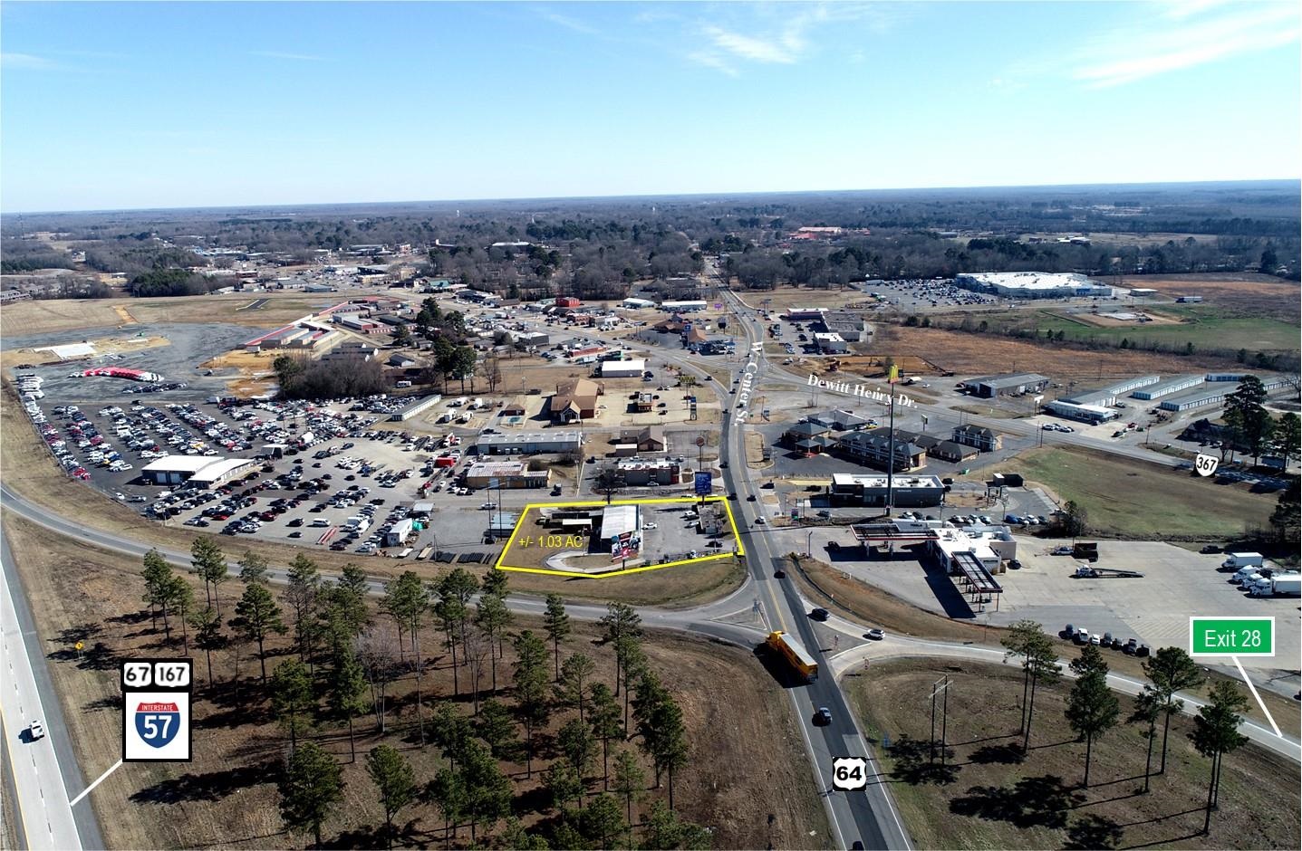 Exceptional location with great visibility just off I-57. 150' Of Frontage on West Center St., corner lot with easy access. Combined traffic count of 48,000 VPD. In an area of explosive commercial growth, this unparalleled opportunity in Beebe is perfect for retail, fast food & restaurants. In Close proximity to McDonalds, Burger King, a Walmart Supercenter and new Starbucks coming in 2025! Beebe has seen 1.65% growth annually. With a population of 10,425 in a 3 mile radius & 17,512 in a 5 mile radius. Property is zoned C-2 w/city utilities available including 3 phase electrical. Existing building has 4,141 SF w/4 suites. Call today!