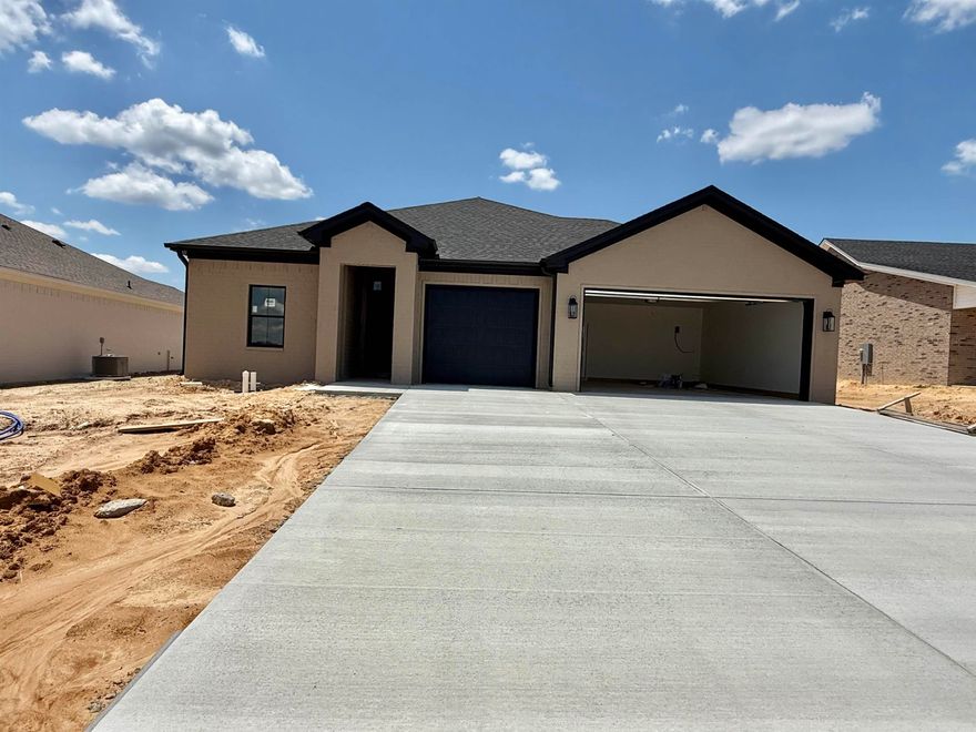 $5,000 SELLER CONCESSIONS of buyers choice!!!!!   CHECK OUT THIS BEAUTIFUL NEW CONSTRUCTION home nestled in the countryside of Hensley. With 3 bedrooms, 2 bathrooms, and a dedicated office this home is a dream. You will love the large kitchen with granite counter tops that add a touch of luxury to the kitchen. Open and spacious floor plans for more inviting spaces. A large pantry ensures plenty of storage space for all your culinary needs. And you will love the large master bedroom with an amazing master bathroom. A large and roomy master bathroom is like a personal oasis, offering relaxation and comfort after a long day. The addition of a covered back porch is perfect for enjoying the serene surroundings and plenty of space for outdoor activities or simply to enjoy the peaceful ambiance. It’s a cozy yet spacious home where you can truly unwind and appreciate the beauty of nature. This home is the perfect blend of comfort, style, and tranquility. You will also Love having the extra 3rd car garage!!  Call to schedule your showing today and let's make this your new home!!!! NO SPD!!! Estimated completion is 6/15/25 or before