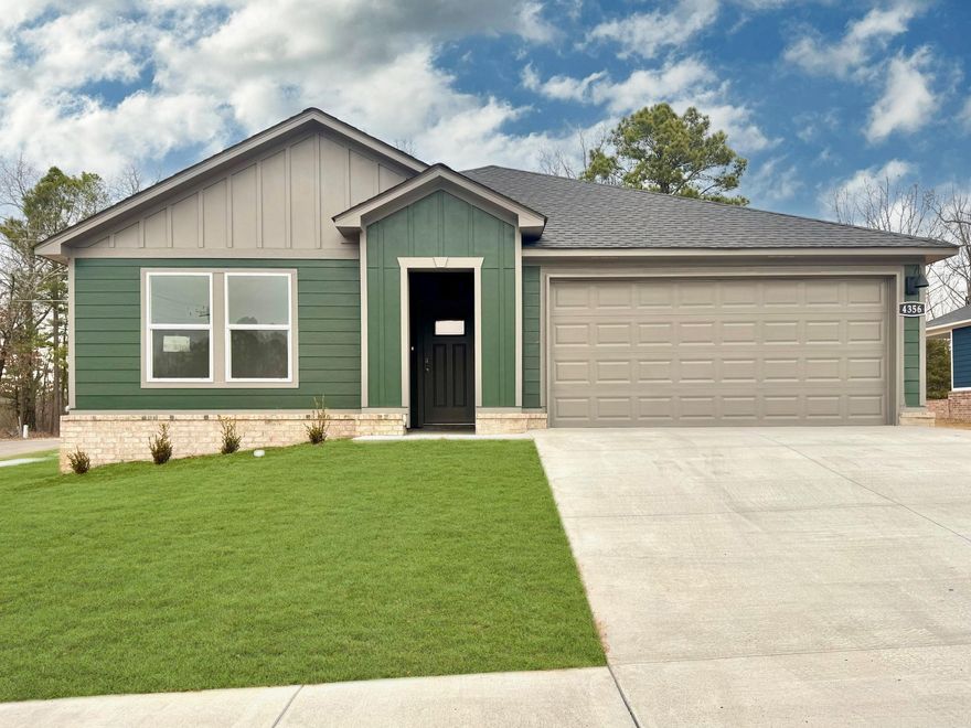 The Justin Floorplan is one of our single-story floorplans featured in Kensington Place community in Bryant, Arkansas. This spacious floor plan includes 4-bedroom, 2-bathroom, and a 2-car garage with an open concept living area, where your kitchen, living, and dining areas blend seamlessly into a space perfect for everyday living and entertaining. These homes feature LVP flooring with carpet in the bedrooms and closets! The kitchen features 36” cabinets, quartz countertops, and stainless-steel appliances. Fabulous open floorplan. The primary bedroom has an en-suite bathroom that features a walk-in closet, and a walk-in shower. Taxes estimated. Actual taxes TBD. Special builder 10-year warranty. $75 Transfer fee. Representative photos only and vary as built!
