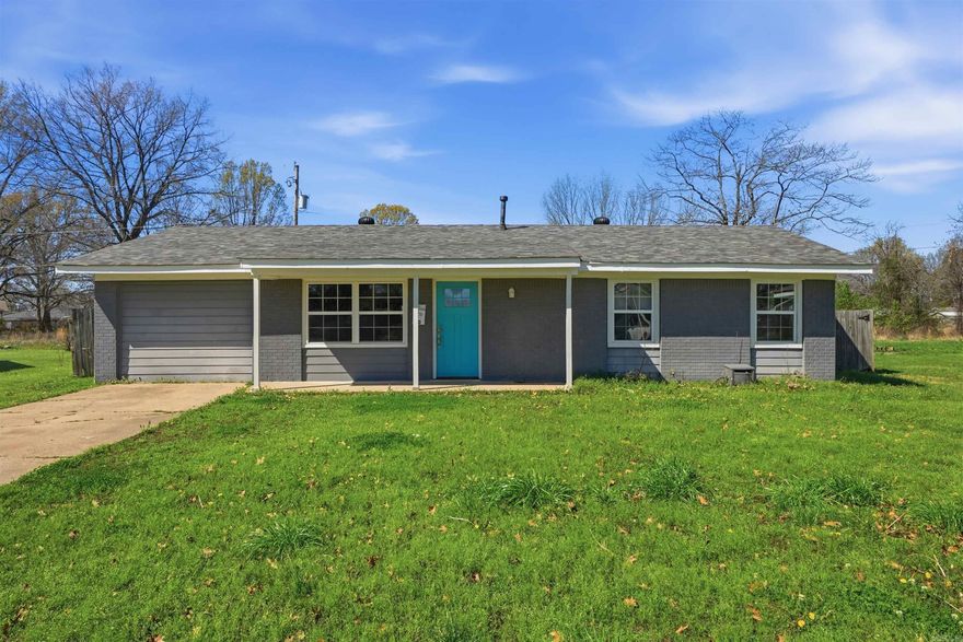Charming updated home with inviting curb appeal and modern finishes throughout! The exterior features fresh neutral tones, a vibrant front door, and a welcoming covered front entry. Inside, durable luxury vinyl plank flooring flows throughout, while the bright kitchen offers white cabinetry, subway tile backsplash, updated countertops, and a stainless sink. Enjoy the flexibility of two spacious living areas, perfect for relaxing, entertaining, or creating a home office. Both bathrooms have been updated with refreshed vanities and modern lighting for a clean, move-in-ready feel. Situated on a generously sized lot, this home offers comfort, functionality, and affordability- ideal for first-time buyers, down-sizers, or investors.