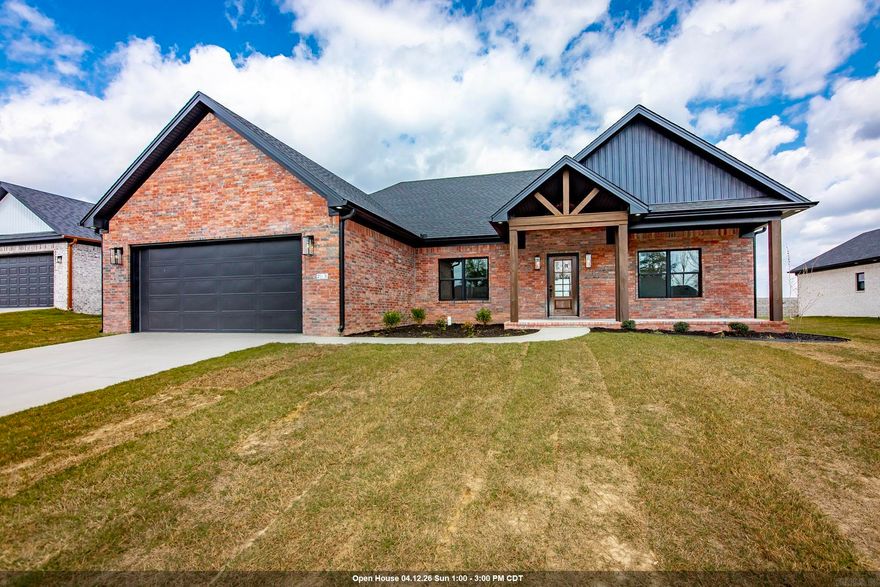 Looking for the perfect new construction with some custom finishes? We've got it here! This craftsman style home is awaiting you! The open floor plan features 3 beds, 2 full baths PLUS a 1/2 bath for ultimate guest convenience! Huge pantry with built in cabinet. Oversized shaker style custom cabinets to the ceiling in the kitchen. Custom beams in the living room. Quartz countertops throughout. His and hers separate vanities, custom tiled shower and stand alone soaker tub in primary suite with large walk in closet! Large covered back porch is perfect for entertaining! Lake currently being dug out behind home for the perfect quiet back porch setting. Spray foam insulation in all walls for ultimate efficiency! Dont wait, schedule your showing today!