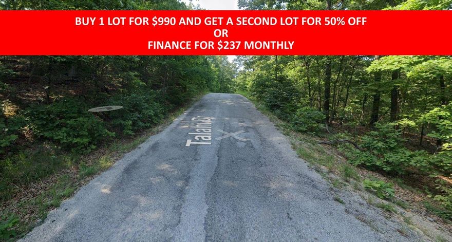 Buy one lot and get 50% off an additional lot! Part of a set of adjoining lots available. Owner-finance for easy terms. Cash buyers can pay by debit or credit card as well. Nice lot to develop or hold for future value. Public water and electric are available to run to property and will need septic. Owner/agent. No mobiles allowed. 300-2500 minimum build size on any other type of home, depending on subdivision. Finance is 5 months at $237 and closing costs are included. Buyer responsible for any back, current and future taxes owed on this property. Lots marked with red banner are part of promotion. No limit on lots. Buyer responsible for any/all taxes and lots sold "as-is". Quit claim deed conveys. Parcel ID# 230-14914-000