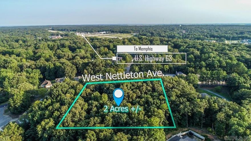 1.96 ± acres inside the Jonesboro city limits! Just minutes from downtown, schools, shopping, and easy access to I-555, this property offers convenience and opportunity.  With a mix of R-1 and R-2 zoning, the possibilities are wide—build your dream home with room to spread out, create an investment property, or hold as a smart long-term asset as Jonesboro continues to grow.  Gently rolling land, city utilities nearby, and a great location make this a rare find. Acreage inside the city limits doesn’t come available often—especially at this size.  Make this the next piece of your future or your investment portfolio. Call today before this opportunity slips away!