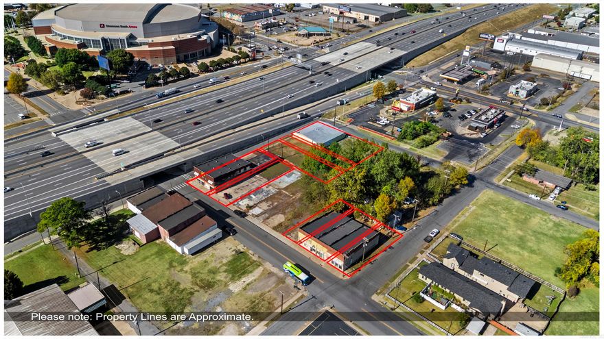 This property presents a rare redevelopment opportunity in the heart of North Little Rock’s flourishing East Argenta District. This offering includes 8 parcels, zoned C5, spanning a combined 1.2 acres, strategically positioned across three corners of a city block. Located only one block from Simmons Bank Arena, this site provides unmatched visibility, walkability, and access to the thriving amenities of the Argenta Arts & Entertainment District.