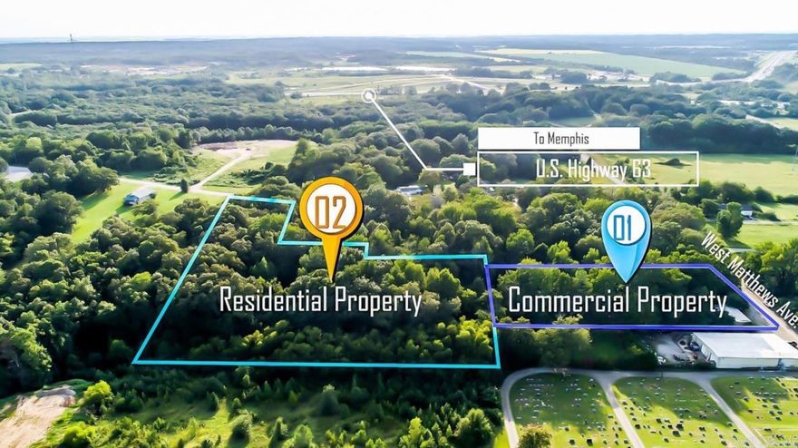 Say hello to 2407 West Matthews & 842 Strawfloor Drive, a versatile piece of land with a mix of commercial (C-3) and residential zoning! The proximity to Highway 63 and Interstate I-555 adds to its appeal for businesses. Potential buyers may find the 4 shop buildings with garage doors particularly attractive, as they can be utilized for various purposes. The availability of road access from Strawfloor Drive for the residential portion also adds flexibility for those interested in building a new home, shop building, or both! Contact me for further details and to discuss potential opportunities!