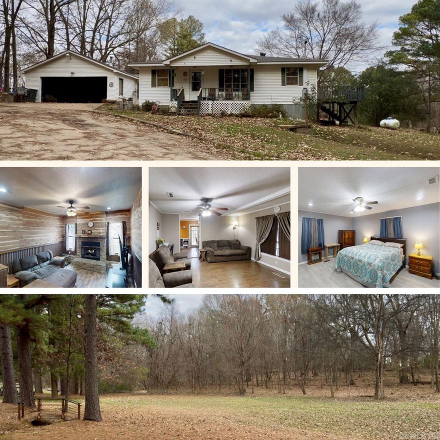 Motivated Seller!! This 3 Bedroom, 2 Bathroom home has 1,596 SqFt and sits on 3.02 +/- Acres. Additionally this home offers two living rooms, two walk-in closets in the primary bedroom, gas log fireplace, covered front porch, side deck, and storm cellar.  New roof 1 year ago and the A/C unit around 5 years old. Call today to set a showing.