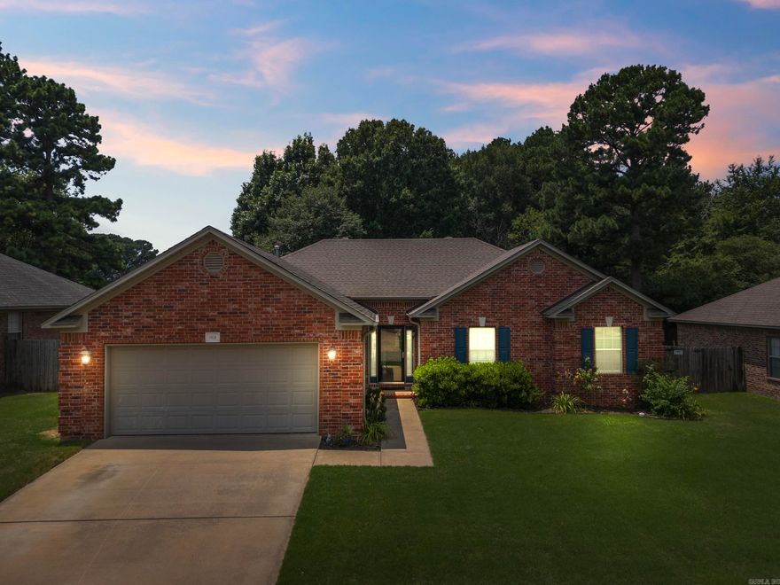 Beautiful 4 bedroom home in West Conway. Split floor plan. Large living room with gas log fireplace. New carpet in the bedrooms. Nice kitchen with wood cabinets and a pantry. Large primary suite with jetted tub, separate shower, and walk-in closet. The backyard is perfect for entertaining. Custom covered patio with large concrete patio. The backyard also features an outdoor storage building for easy lawn maintenance. Sodded front and back yards. The HVAC unit is less than a year old. Easy access to Tucker Creek Trail and Gatling Park. Great location with easy access to I-40 and downtown Conway.