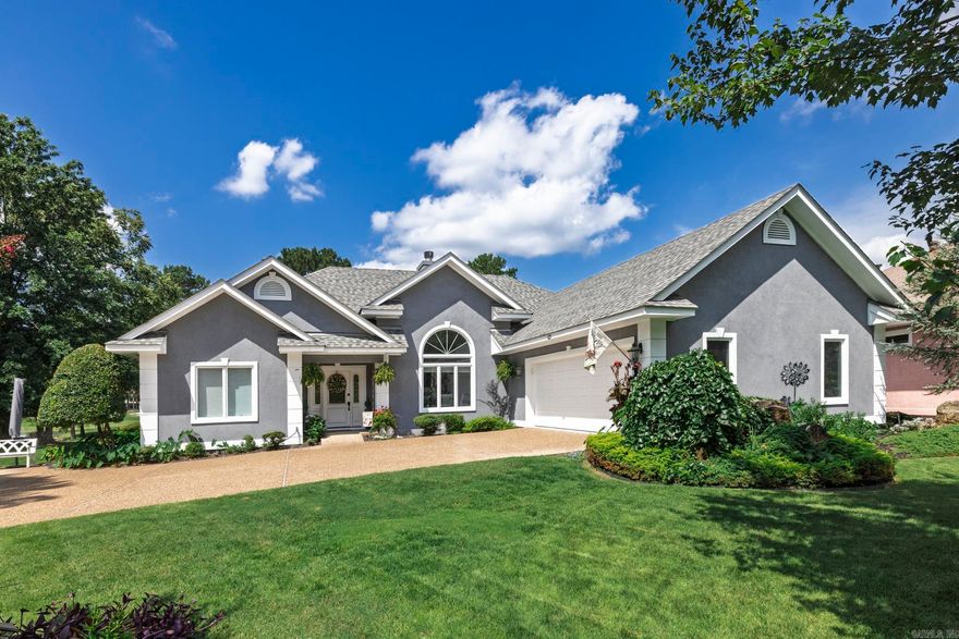 Enjoy resort-style living in this beautifully updated one-level home overlooking the DIAMANTE GOLF COURSE. Featuring an open floor plan with vaulted ceilings, large windows and a cozy gas fireplace, this home blends comfort and style.  The kitchen boasts granite countertops, an island and stainless appliances.  The spacious primary suite includes a walk-in closet and spa-inspired bath.      Relax on the back patio with serene views of the pond and 17th green, surrounded by lush landscaping.  DIAMANTE dues include unlimited golf on the private Diamante golf course.  Diamante subdivision & country club is home to Golf Digest #4 ranked AR golf course.  Club amenities include world class tennis & pickleball, a private swimming pool & a wide array of dining & social events. Property owners receive 3 free rounds of golf each month for family & friends.     HSV is America’s largest gated community encompassing 26,000 acres, over 30 miles of walking trails, 9 golf courses and 11 lakes for fishing & boating.    HSV is 15 miles from historic Hot Springs National Park and Oaklawn Racing Casino Resort.     Move-in ready and perfectly maintained -- a true Hot Springs Village gem.