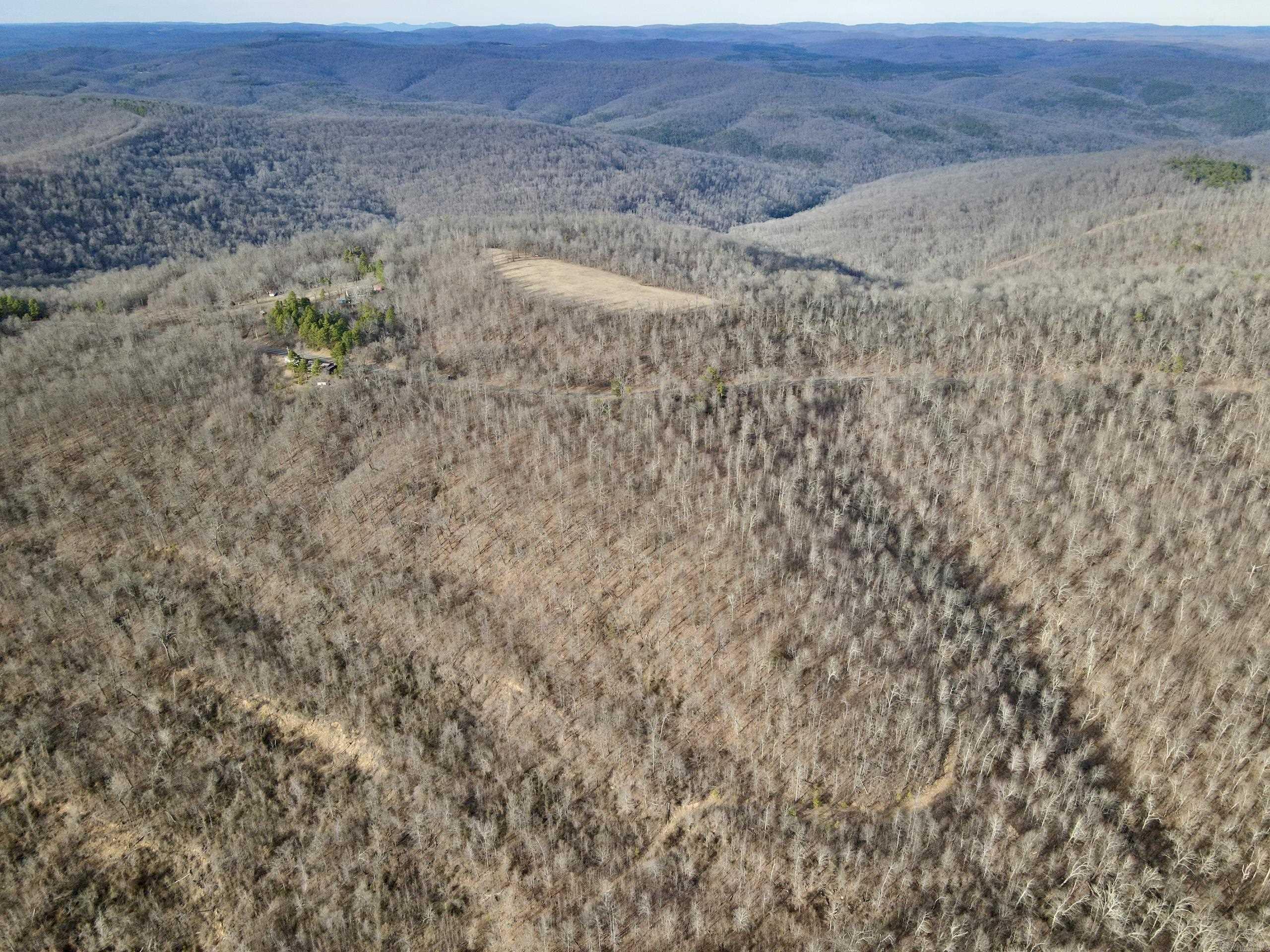 This rare find offers unmatched privacy and access to nature, with state highway frontage and bordering the US Forest Service on three sides. Enjoy endless recreational opportunities right from your doorstep! Approximately 5 acres have been cleared, providing the perfect site for a getaway cabin or forever home with 360-degree panoramic views of the breathtaking Ozark National Forest. The property is ready to build with electricity and a propane tank already on-site. An established road and trail system provides easy access to multiple hunting stand locations. For hunters and outdoor enthusiasts, the property offers outstanding hunting with abundant deer, turkey and trophy black bear. The mix of open clearings and mature forest creates an ideal habitat for wildlife. A one-of-a-kind opportunity—schedule your private tour today!