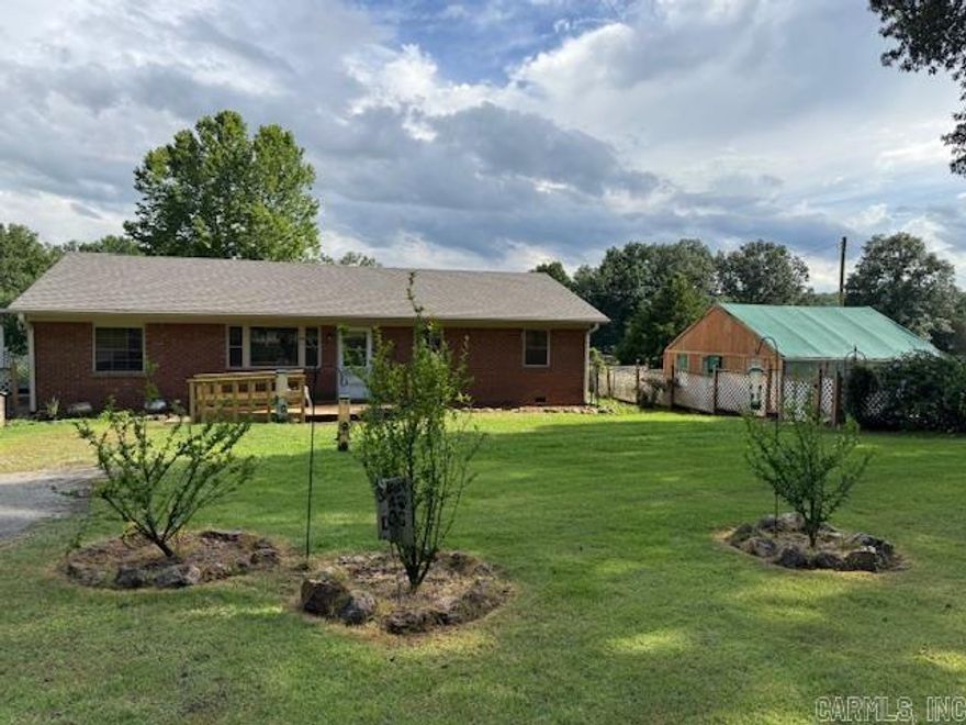 1780 SQ FT BRICK HOME ON 2 ACRES!  Located about 5 miles from Pocahontas city limits, this little homestead is perfect! 4 bedroom, 2 bathroom, living room, dining room, kitchen, laundry room with front loader washer included. Master suite with walk in shower, walk in closet and door to private patio! Partial unfinished basement for tornado shelter and storage. Lots of extras with this property such as tray ceilings, gas fireplace, 2008 central heat and air, 2025 roof, termite contract with Hyde’s, survey, reverse osmosis water purification system and wheelchair ramp. 1780 square feet. Home has septic system and LCRW, rented propane tank, Clay County Electric and Clay County Connect Fiber Optic Internet. Surveyed 2 acres has tons of beautiful flowers, trees, plants and a small orchard with pear and apple trees, blackberry and raspberry bushes. There are three outbuildings, one with electric. Large 18x24 greenhouse with heater, gas, electric and water. 54” zero turn Craftsman mower also included!
