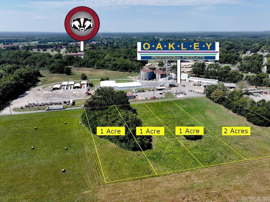 Three 1-acre commercial lots in Beebe, directly adjacent to Oakley Professional Products. Excellent site for warehousing, distribution, or light manufacturing. Convenient access to Hwy 67/167, utilities available, and surrounded by commercial/industrial growth. Flexible lot options—purchase individually or combine for larger operations.