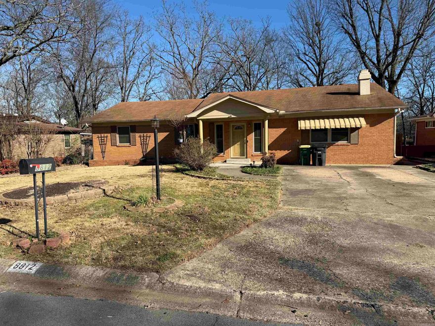 Spacious home with beautiful landscaping and a lovely backyard!! 8812 Holiday Drive would make a fantastic home for an individual, a family, a rental property, or an Airbnb.  Beautiful landscaping and a lovely backyard!! Updates include: Eleven New energy-efficient windows were installed in May 2022, and one new AC unit & 1 New Heat Unit were installed in September 2022. This very cute and spacious home has a foyer with a coat closet, large rooms, and plenty of closet spaces. The formal living area has a wood-burning fireplace, storage, and built-in shelves. There's a good-sized laundry closet, pantry, plus a wet bar in the den/sunroom. The home has gutters and a deck! The fully fenced backyard is like a private mini oasis with storage, a fire pit, beautiful landscaping, and a backyard sidewalk! Home Sold As-Is