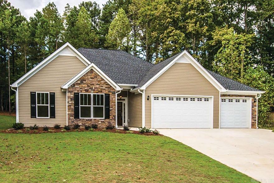 Elegant 1,733 sq ft Traditional Home – New Construction in Hot Springs! Tucked into the scenic Walkway Point subdivision—just minutes from gorgeous Lake Hamilton—this single-story traditional beauty blends timeless charm with modern ease. Three bedrooms, two full baths plus a half bath, and a spacious three-car garage, all finished in classic all-brick for that forever appeal. Inside, enjoy an open flow from the eat-in kitchen (complete with center island and walk-in pantry) right into the family room—perfect for gatherings or cozy nights by the warming fireplace. Ten-foot ceilings keep things airy, while the smart layout groups secondary bedrooms together for privacy. Bonus: a coffee bar in the master suite! Outside, picture a welcoming front porch, clean gable lines, and low-maintenance brick that shines in this peaceful, lake-near neighborhood. Brand-new build from top-tier plans—you pick your finishes, colors, and details. Ideal for families, downsizers, or anyone craving one-level living with extra storage and style. No fixer-upper hassles—just pure, ready-to-enjoy comfort. Priced to sell—text or call for your tour today!