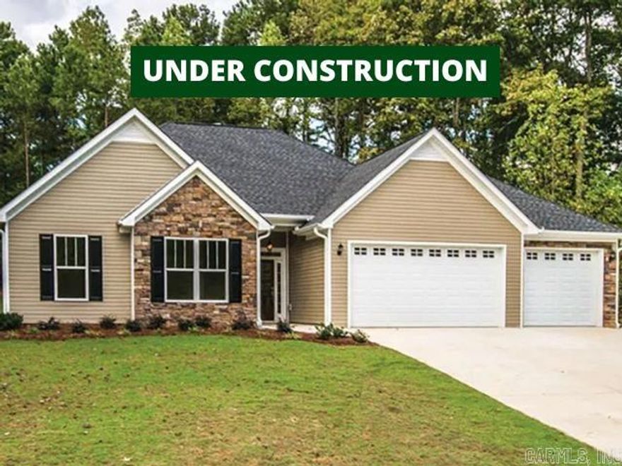 UNDER CONSTRUCTION-Elegant 1,733 sq ft All Brick Traditional Home – New Construction in Hot Springs! Tucked into the scenic Walkway Point subdivision—Lake Hamilton School District just minutes from gorgeous Lake Hamilton—this single-story traditional beauty blends timeless charm with modern ease. Three bedrooms, two full baths plus a half bath, and a spacious three-car garage, all finished in classic all-brick for that forever appeal. Inside, enjoy an open flow from the eat-in kitchen (complete with center island and walk-in pantry) right into the family room—perfect for gatherings or cozy nights. Ten-foot ceilings keep things airy, while the smart layout groups secondary bedrooms together for privacy. Bonus: a coffee bar in the master suite! Outside, picture a welcoming front porch, clean gable lines, and low-maintenance brick that shines in this peaceful, lake-near neighborhood. Brand-new build from top-tier plans—you pick your finishes, colors, and details. Ideal for families, downsizers, or anyone craving one-level living with extra storage and style. No fixer-upper hassles—just pure, ready-to-enjoy comfort. Priced to sell—text or call for your tour today!